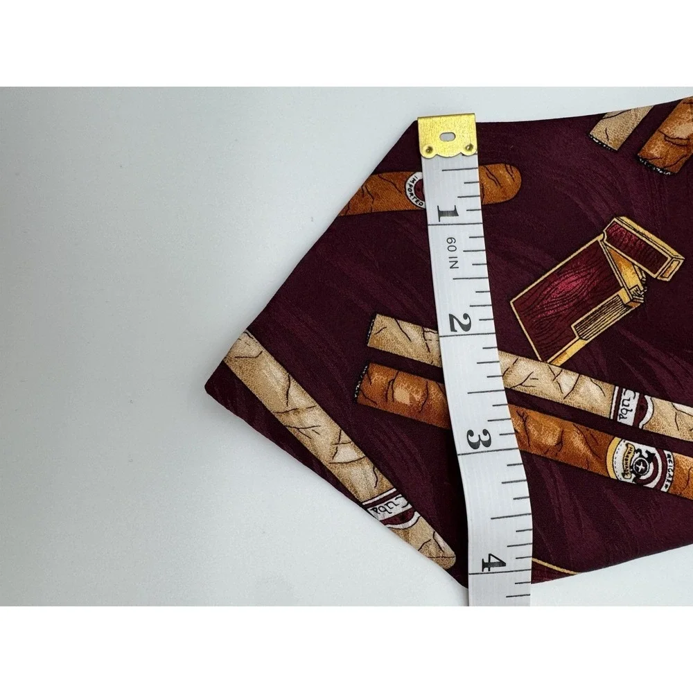 Stafford Silk Tie Burgundy Cigars & Lighter Novelty Necktie‎ Mens Classic